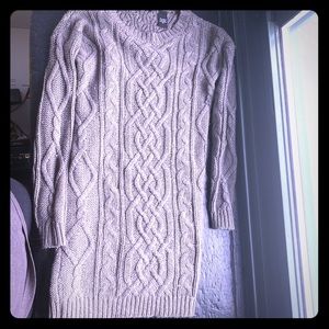 Cable knit sweater dress